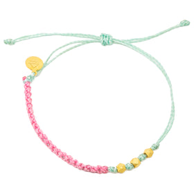 Macrame String Bracelet- Wildflower Colors in Gold