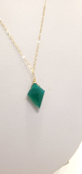 Green Onyx Prism Necklace