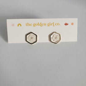 Floral Resin Stud Earrings