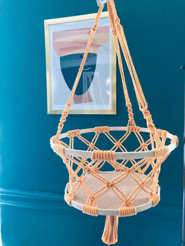 Medium Marigold Macrame Basket