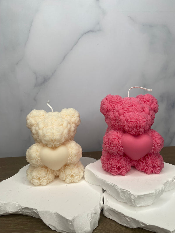 Rose Bear Candle