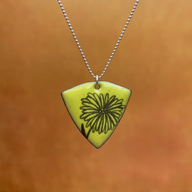 Lemon Sorbet Enamel Aster 'Doodle' Necklace