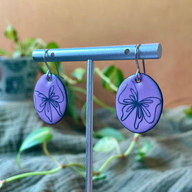 Orchid Pink Enamel Butterfly 'Doodle' Earrings