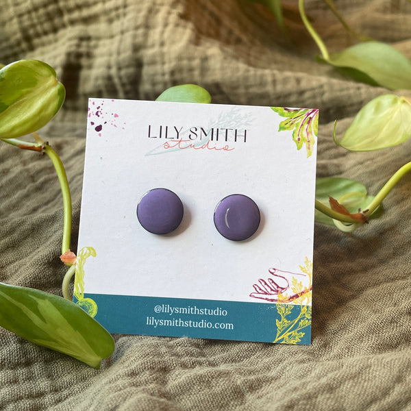 Enamel Dot Post Earrings