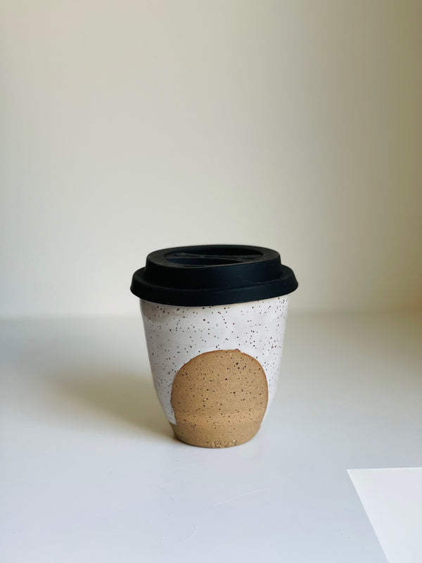 White to go coffee mug