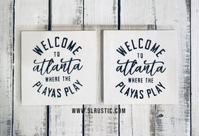 Mini Welcome To Atlanta Wood Sign