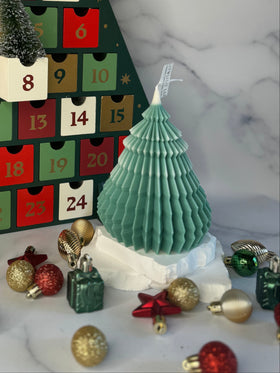 Ribbed Christmas Tree Candle