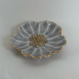 purple floral trinket dish