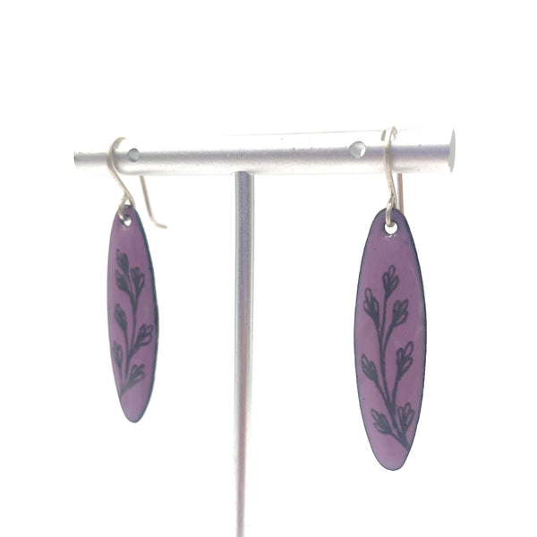 Pink Enamel Wildflower 'Doodle' Earrings