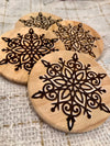 Set of 4 Snowflake Coasters-Design 4