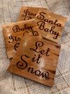 Set of 4 Square Wooden Coasters- Christmas Song coasters