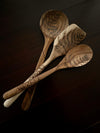 Wooden Spatula - Hand burned fern design