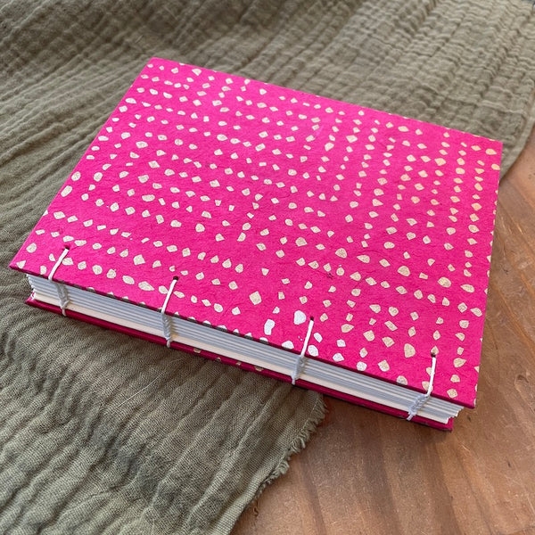 Small Hot Pink Metallic Dot Book