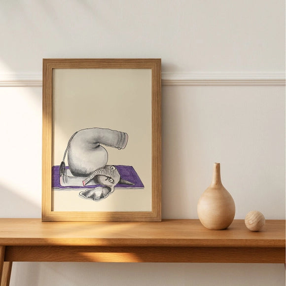 Elephant Yoga Art Print
