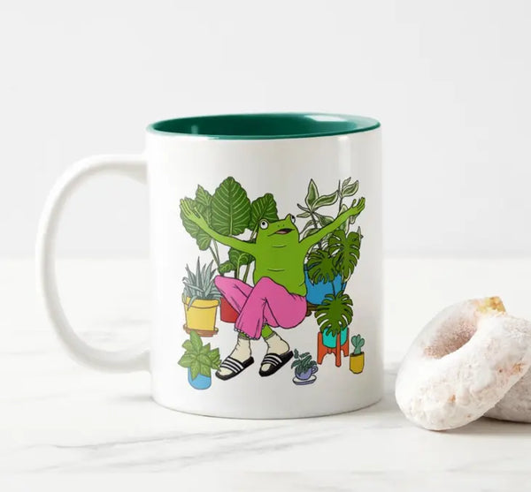 Frog  w/ Houseplants Mug