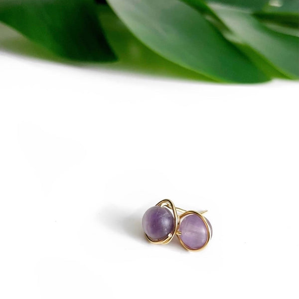 Wire Wrapped Gem Studs