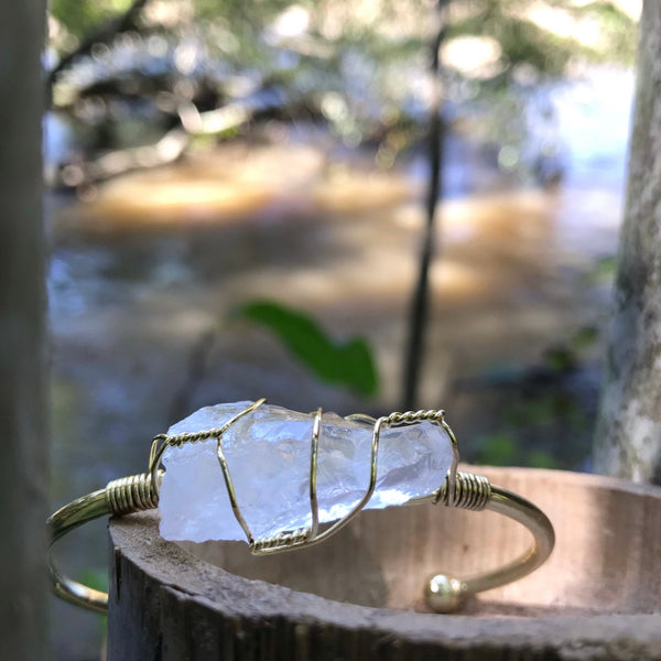 Wire Wrapped Crystal Bangle