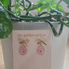Pressed Flower Teardrop Earrings