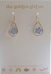 Pressed Flower Teardrop Earrings