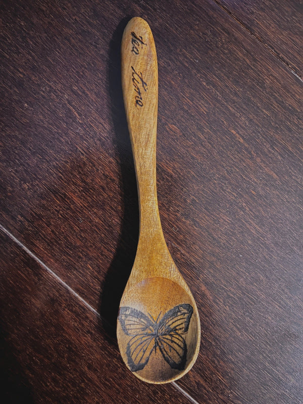 Mini Wooden Spoon - Butterfly Tea Time