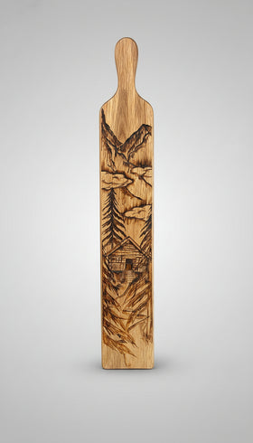 Narrow Wooden Charcuterie Board - Cabin Design