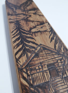 Narrow Wooden Charcuterie Board - Cabin Design