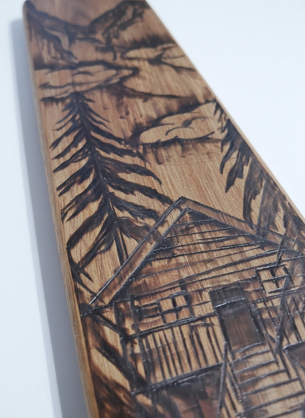 Narrow Wooden Charcuterie Board - Cabin Design