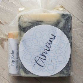 Gift Set: Chapstick & Vegetarian Soap--Rosemary Mint Scent
