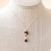 Garnet Crescent Necklace