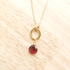 Garnet Charm Necklace