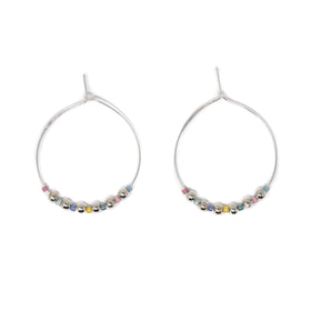 Gold & Silver Beaded Hoops