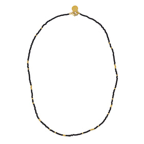 Matte Black & Gold Bead Necklaces