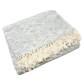 Mixed Weave Blanket- Navy