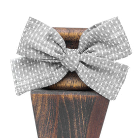 Chambray Gray Union Dot-Little Lady Hair Bow
