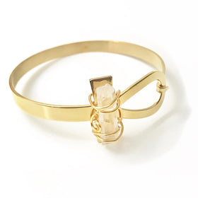 Ankh Wire Wrapped Crystal Bracelet