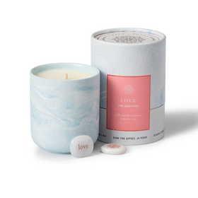 Gift Candle Pink Grapefruit Scent with Love Keepsake Stone