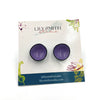 Purple Enamel Flower Cup Post Earrings