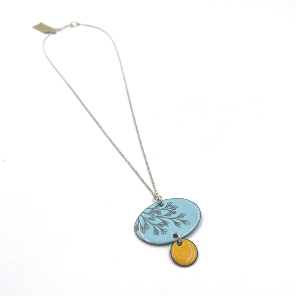 Blue and Yellow Enamel Queen Anne's Lace 'Doodle' Necklace