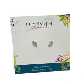 Silver Mini Leaf Post Earrings
