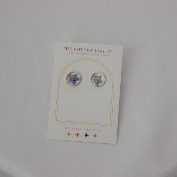 Forget Me Not Gold Frame Studs
