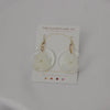 White Hydrangea Circle Dangle Earrings