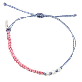 Macrame String Bracelet- Wildflower Colors in Silver