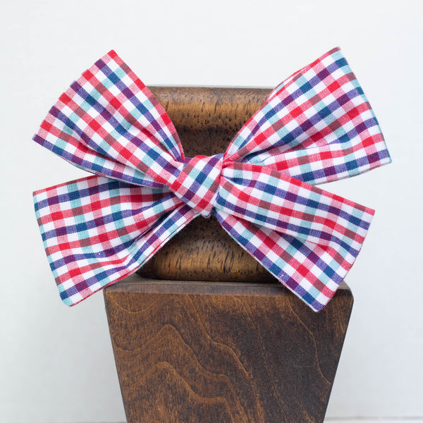 Red and Green Checkered -Little Lady Hair Bow